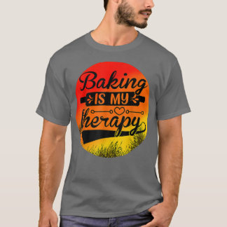 Camiseta Baking é minha terapia, brincadeira de amante engr