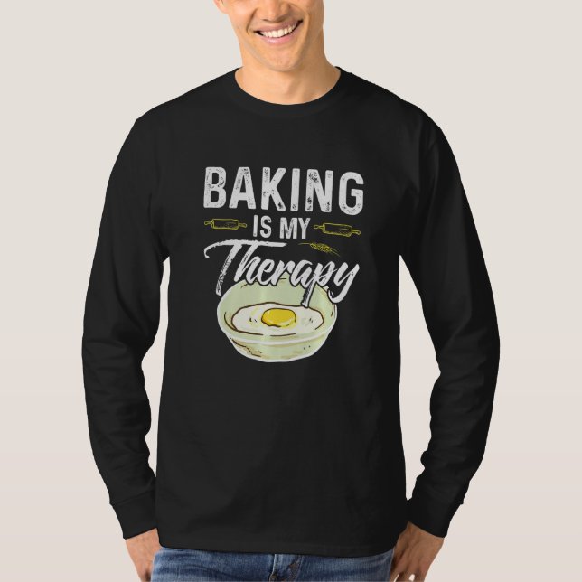 Camiseta Baking É Minha Terapia Engraçada Fazendo Assar (Frente)