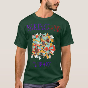 Camiseta Baking É Minha Terapia Engraçada Humor Noveldade