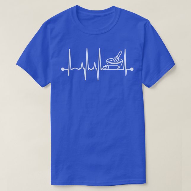Camiseta Baking Heartbeat Funny Pastry Chef Baker  (Frente do Design)