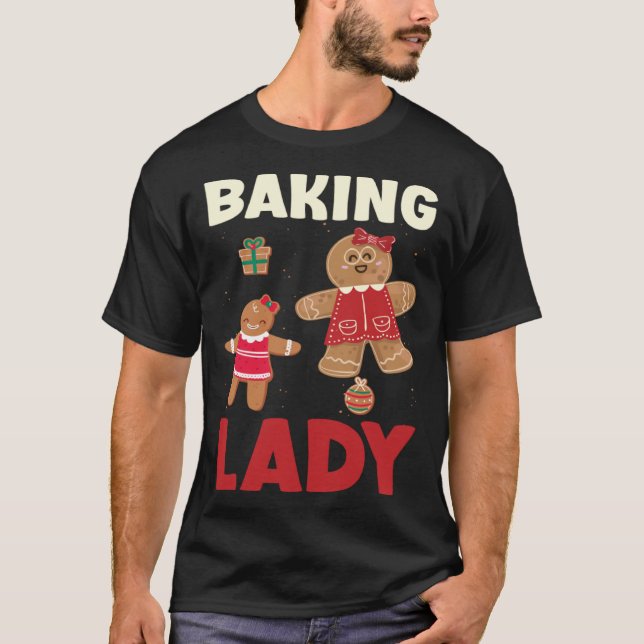 Camiseta Baking Lady Christmas Gingerbread Cookies (Frente)