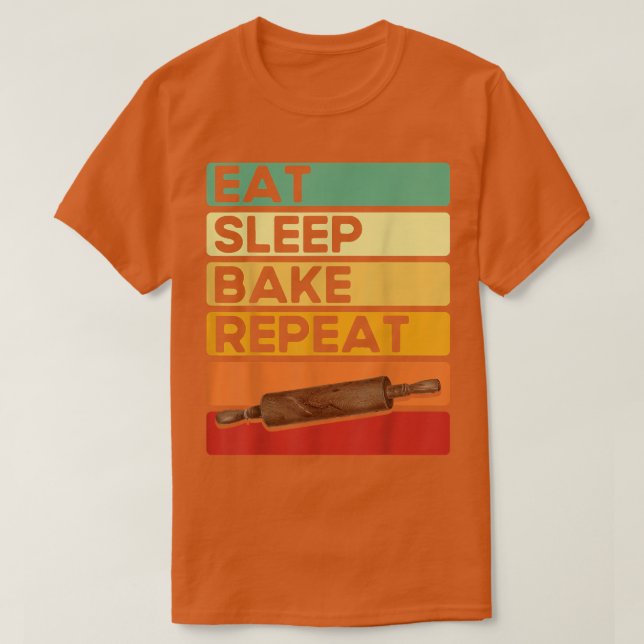 Camiseta Baking Lovers Bake Bakers Comem Assar do Sono Repe (Frente do Design)