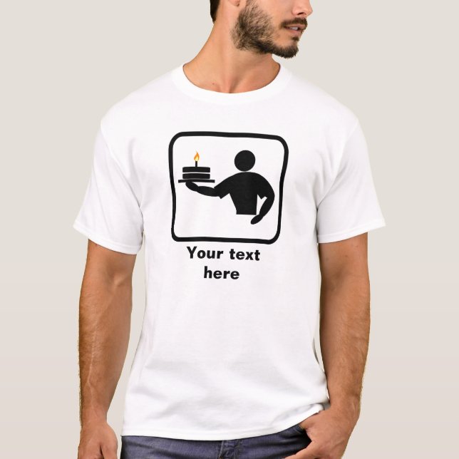Camiseta Baking Man com Imagem de Bolo — Personalizar (Frente)