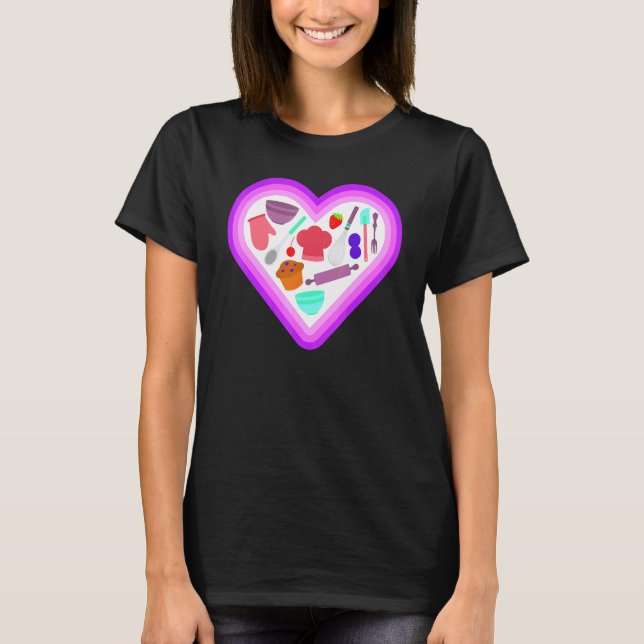 Camiseta Baking - padaria de padeiro de torta (Frente)