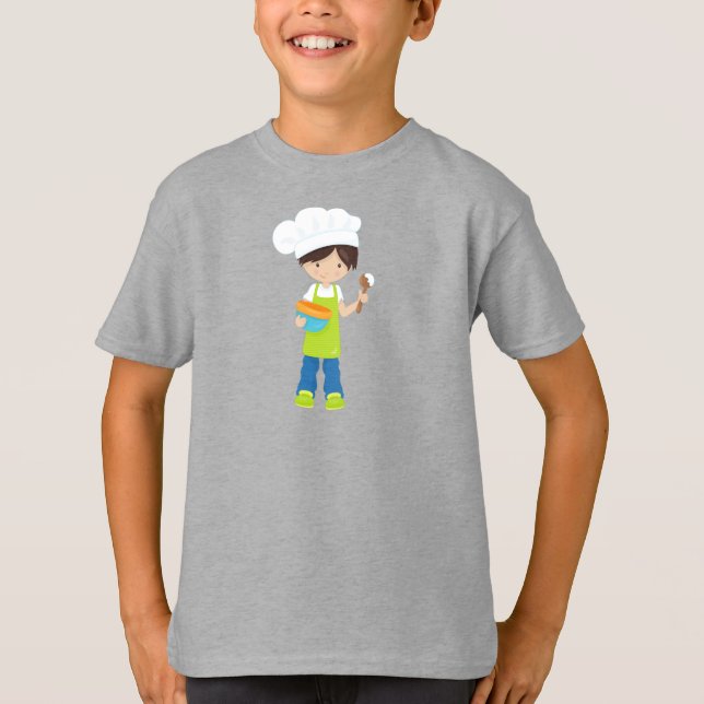 Camiseta Baking, padaria, padaria, pron, rapaz bonito, cabe (Frente)