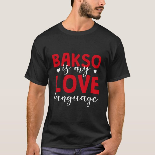 Camiseta Bakso é minha língua de amor Bason Foodie Indonési (Frente)