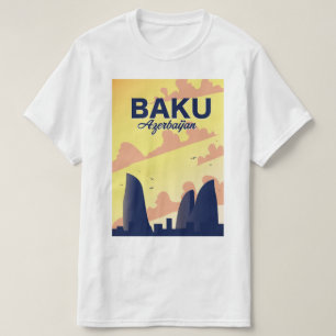 Camiseta Baku Azerbaijão Flame Towers Vacation poster