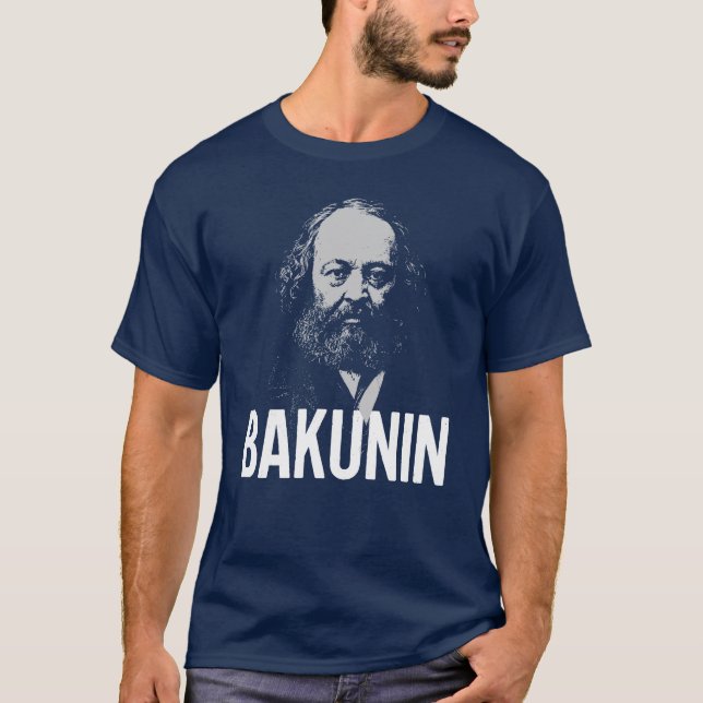 Camiseta Bakunin Portrait Bold Typography (Frente)