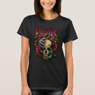 Camiseta Bala Divertida Meu Namorados Rosa Crânio E Sangue