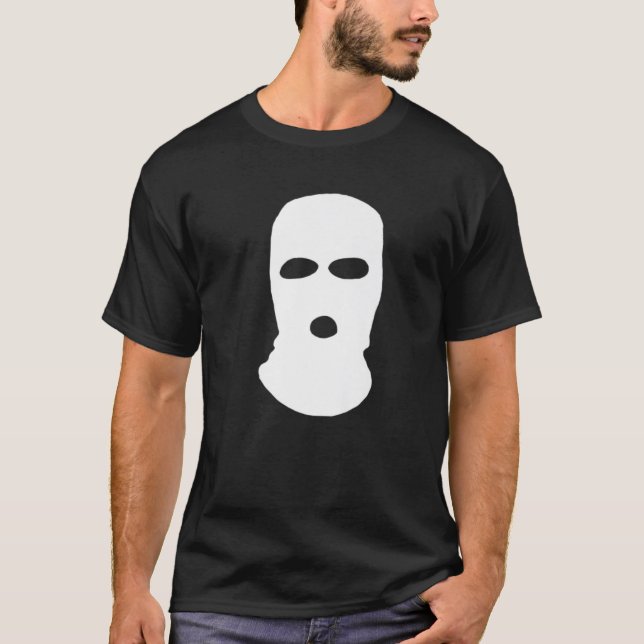 Camiseta Balaclava Hoodie Face Mask Design Techno (Frente)