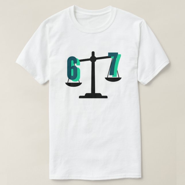 Camiseta Balança "6-7" Divertida e Atraente (Frente do Design)