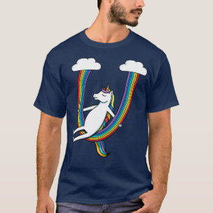 Camiseta Balança Unicórnio e arco-íris