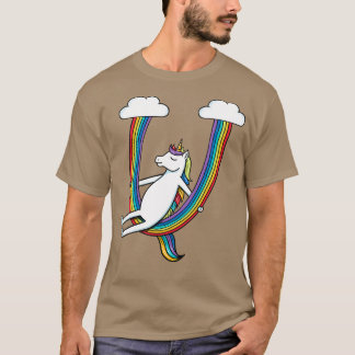 Camiseta Balança Unicórnio e arco-íris