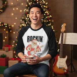 Camiseta Balançando em Torno da Árvore de Natal Música Rock