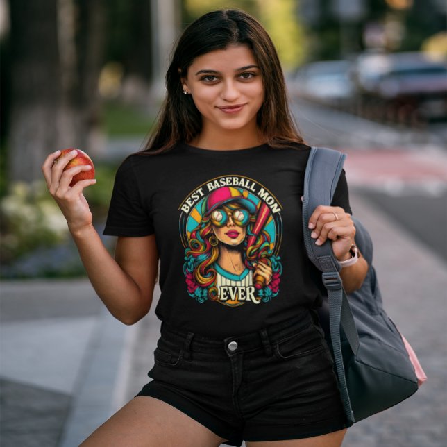 Camiseta Balançando pelas Estrelas Melhor Mãe de Baseball (Criador carregado)