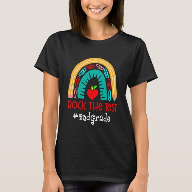 Camiseta Balançar O Teste Do Arco-Íris Do Dia Do Professor  (Frente)