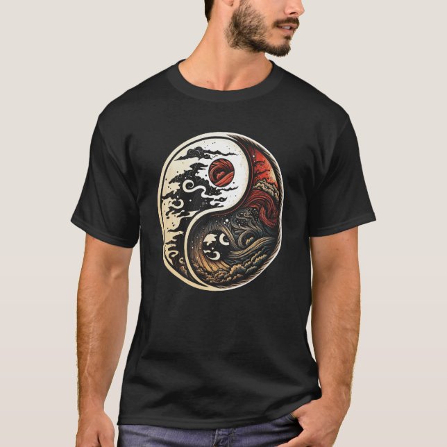 Camiseta Balance and Harmony Yin Yang Symbol Nature  3 (Frente)