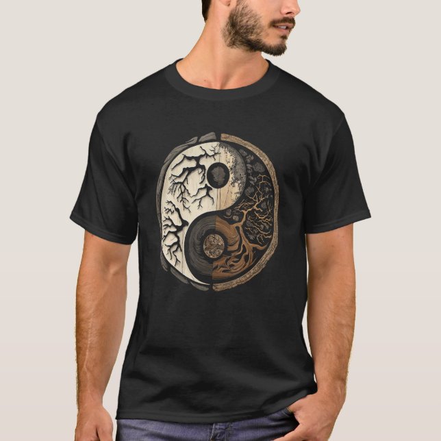 Camiseta Balance and Harmony Yin Yang Symbol Nature Forest (Frente)