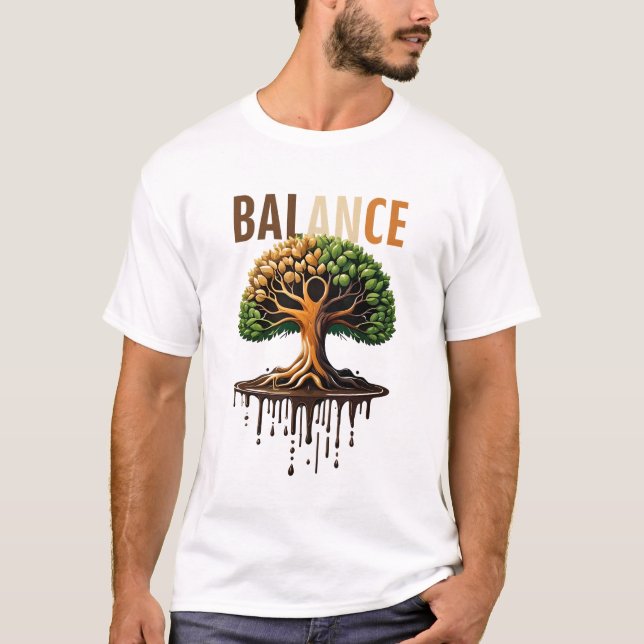 Camiseta Balance Tree of Life Nature Art Design (Frente)