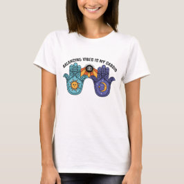 Camiseta Balancing Vibes Sun & Moon Celestial Hamsa