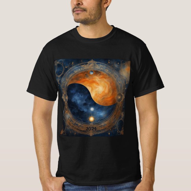 Camiseta Balanço Místico do Eclipse Solar 2024 Adicionar No (Frente)