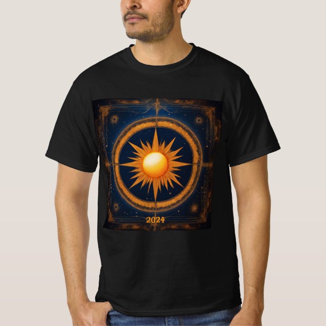 Camiseta Balanço Místico do Eclipse Solar 2024 Adicionar No (Frente)