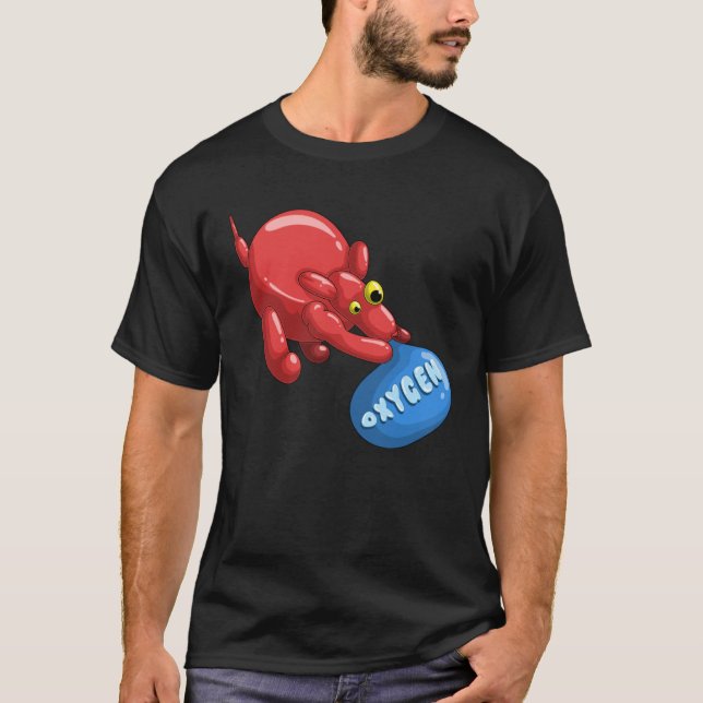 Camiseta Balão Cão-Balão Inalando Oxigênio (Frente)