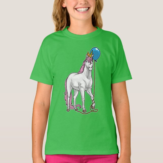 Camiseta Balão de Aniversário de Unicórnio (Frente)
