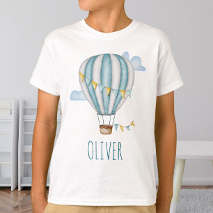 Camiseta Balão de Ar Azul Aquarela