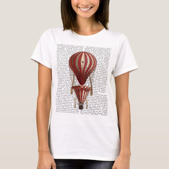 Camiseta Balão de ar quente com camadas Impressão vermelho (Frente)