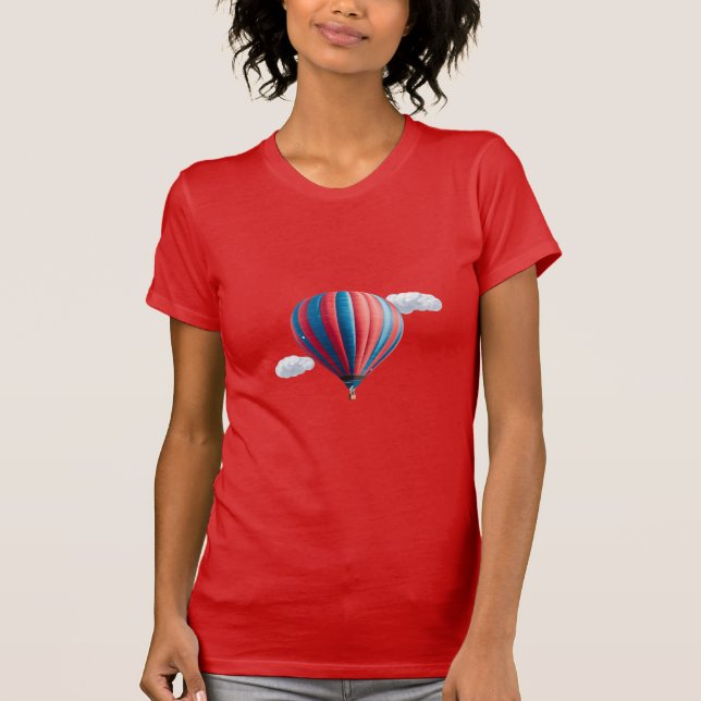 Camiseta balão de ar quente com nuvens (Frente)