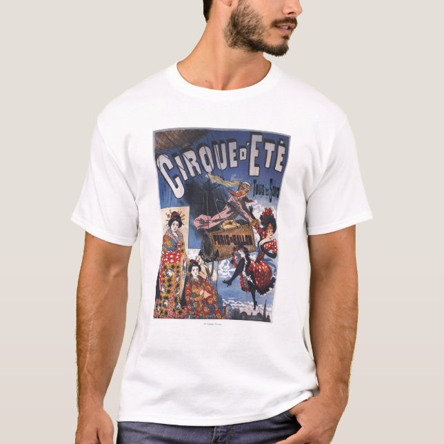 Camiseta Balão de ar quente e poster japonês das senhoras (Frente)