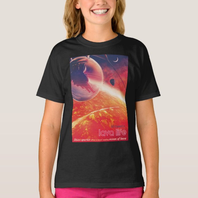 Camiseta Balão de ar quente extremo na paisagem vulcânica (Frente)