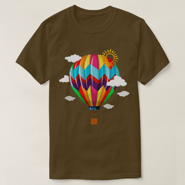 Camiseta Balão de ar quente retrô (Frente do Design)