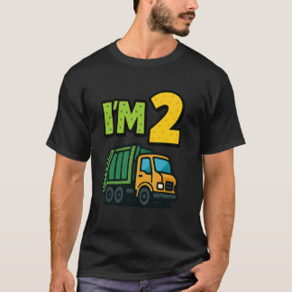 Camiseta Balão de Caminhão de Lixo de Aniversário de 2 Anos