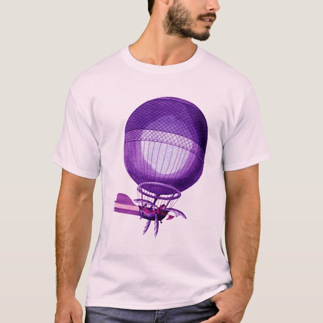 Camiseta Balão de Hidrogênio (Púrpura) de Ar Quente (Frente)