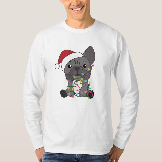 Camiseta Balão de Natal Francês - Animais de inverno para n (Frente)