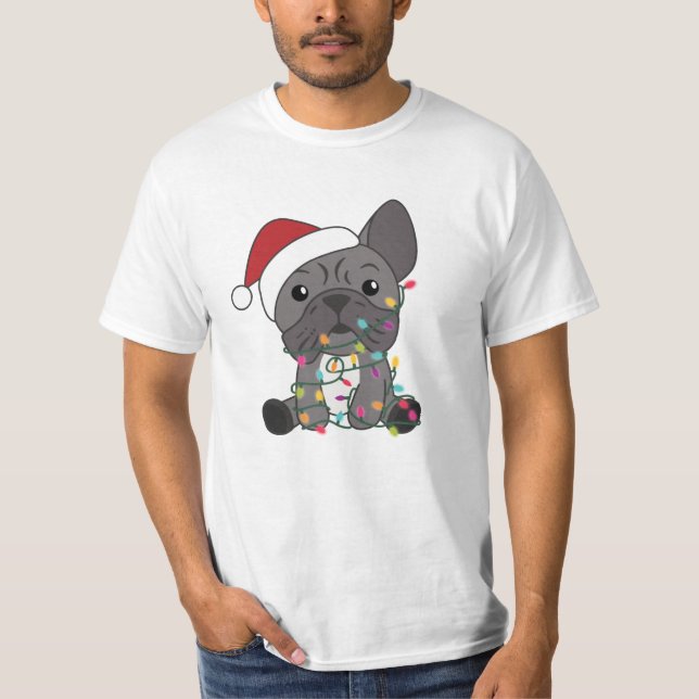 Camiseta Balão de Natal Francês - Animais de inverno para n (Frente)