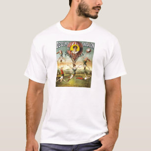 Camiseta Balão francês do vintage e desempenho do trapéz