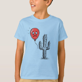 Camiseta Balão Vermelho Engraçado Flutuando Perto de um Cac