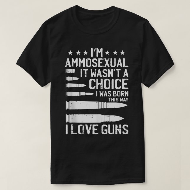 Camiseta Balas Ammosexuais Amor Arma Pro Arma Fúria Legal E (Frente do Design)