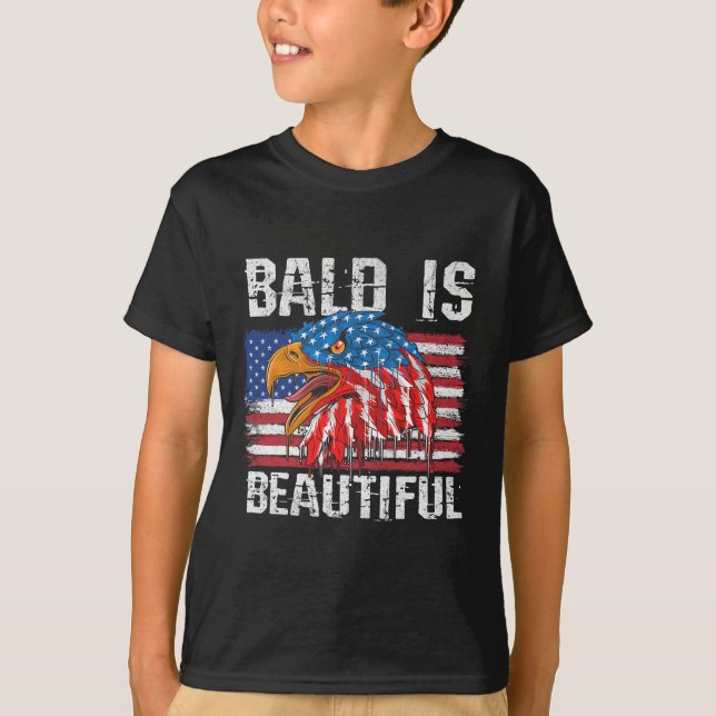 Camiseta Bald É Belo Dia 4 De Julho De Independência Bal (Frente)