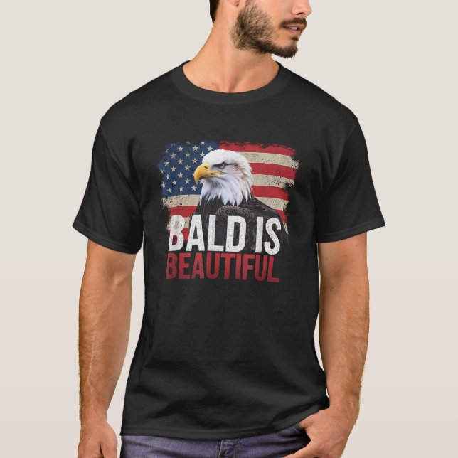 Camiseta Bald é Belo Dia da Independência 4 de julho Cale E (Frente)