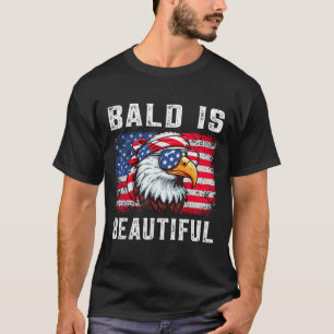 Camiseta Bald é Belo Engraçado Águia Bandana Patriótico 4t