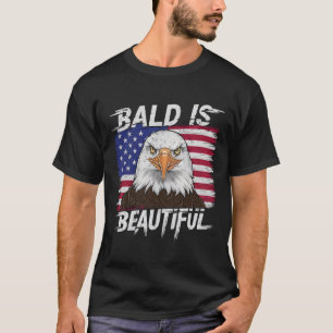 Camiseta Bald É Belo Patriótico Homens Mulheres Engraçadas