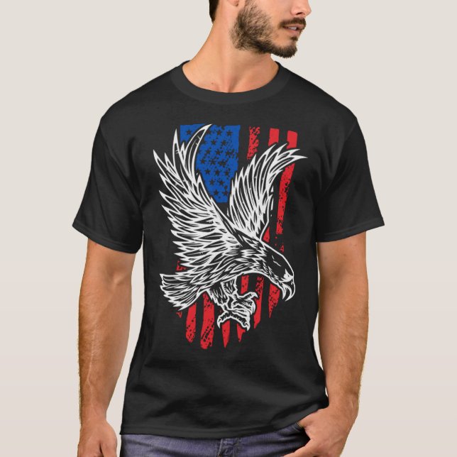 Camiseta Bald Eagle 4th of July Christmas American Flag Cou (Frente)