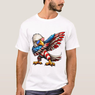Camiseta Bald Eagle American Flag Patriótico 4 de julho