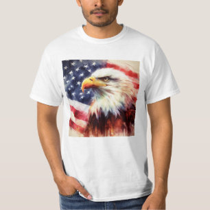Camiseta Bald Eagle com bandeira dos Estados Unidos