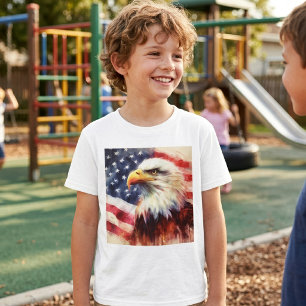 Camiseta Bald Eagle com bandeira dos Estados Unidos