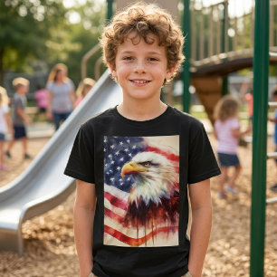 Camiseta Bald Eagle com bandeira dos Estados Unidos